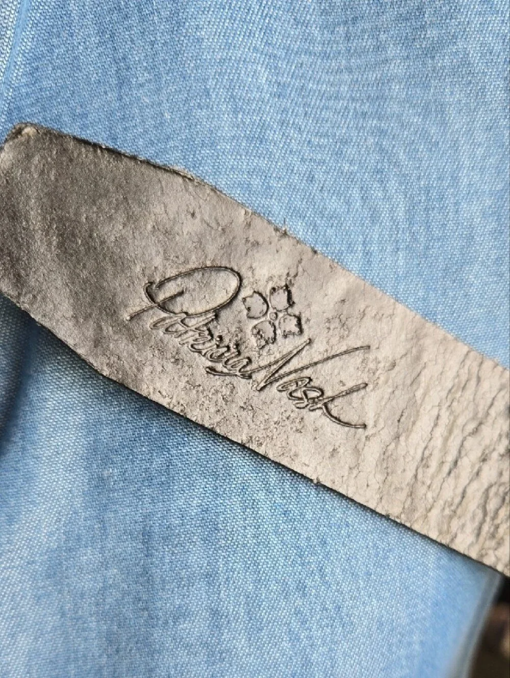 Patricia Nash Embossed Leather Belt with Silver Buckle